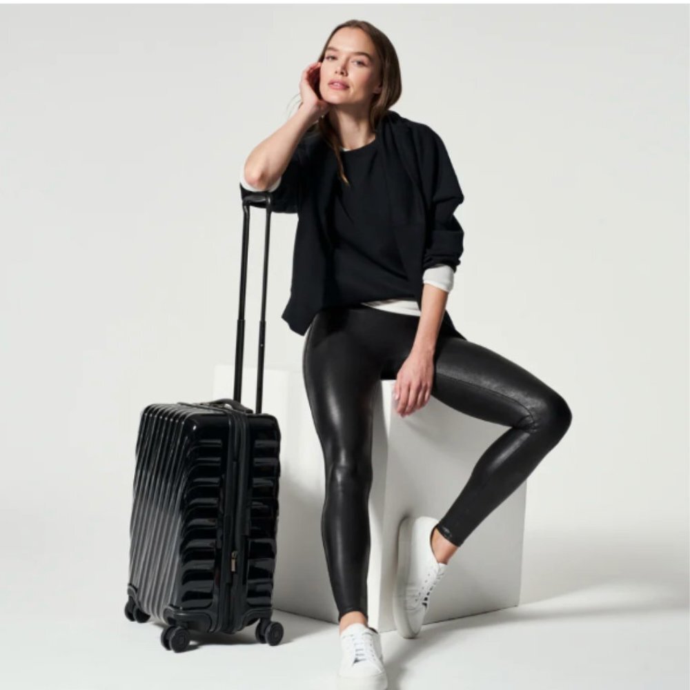 SPANX Faux Leather Leggings #2437 - Black - Size Small